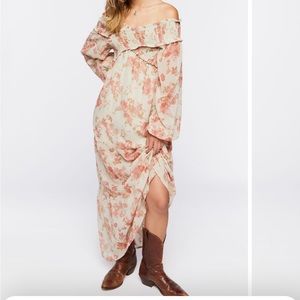 Forever 21 floral off the shoulder maxi dress